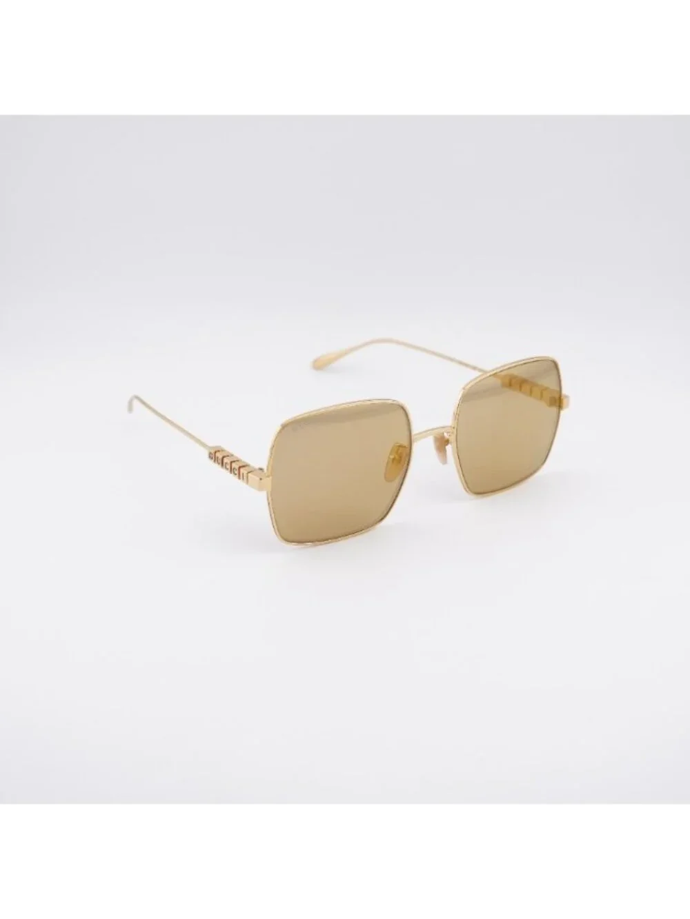 Gucci GG1434S 004 Sunglasses Gold Square Frame, Brown with Gold Mirror Lenses
